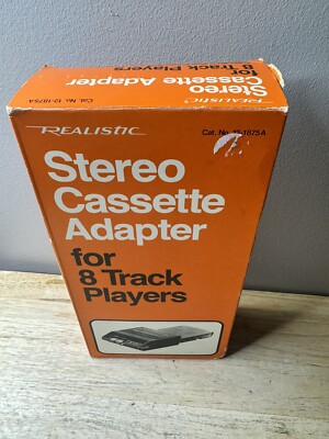 Realistic Stereo Cassette Adapter for All 8 Track Players Model 12-1875A