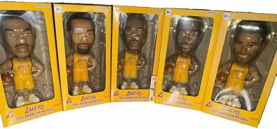 5pc Los Angeles Lakers 2004 Bobblehead Set Malone Fisher Payton