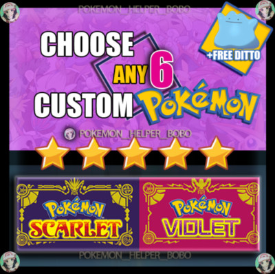 x6 pokemon Custom VCG Team Max IV & EV  -  POKEMON SCARLET AND VIOLET  
