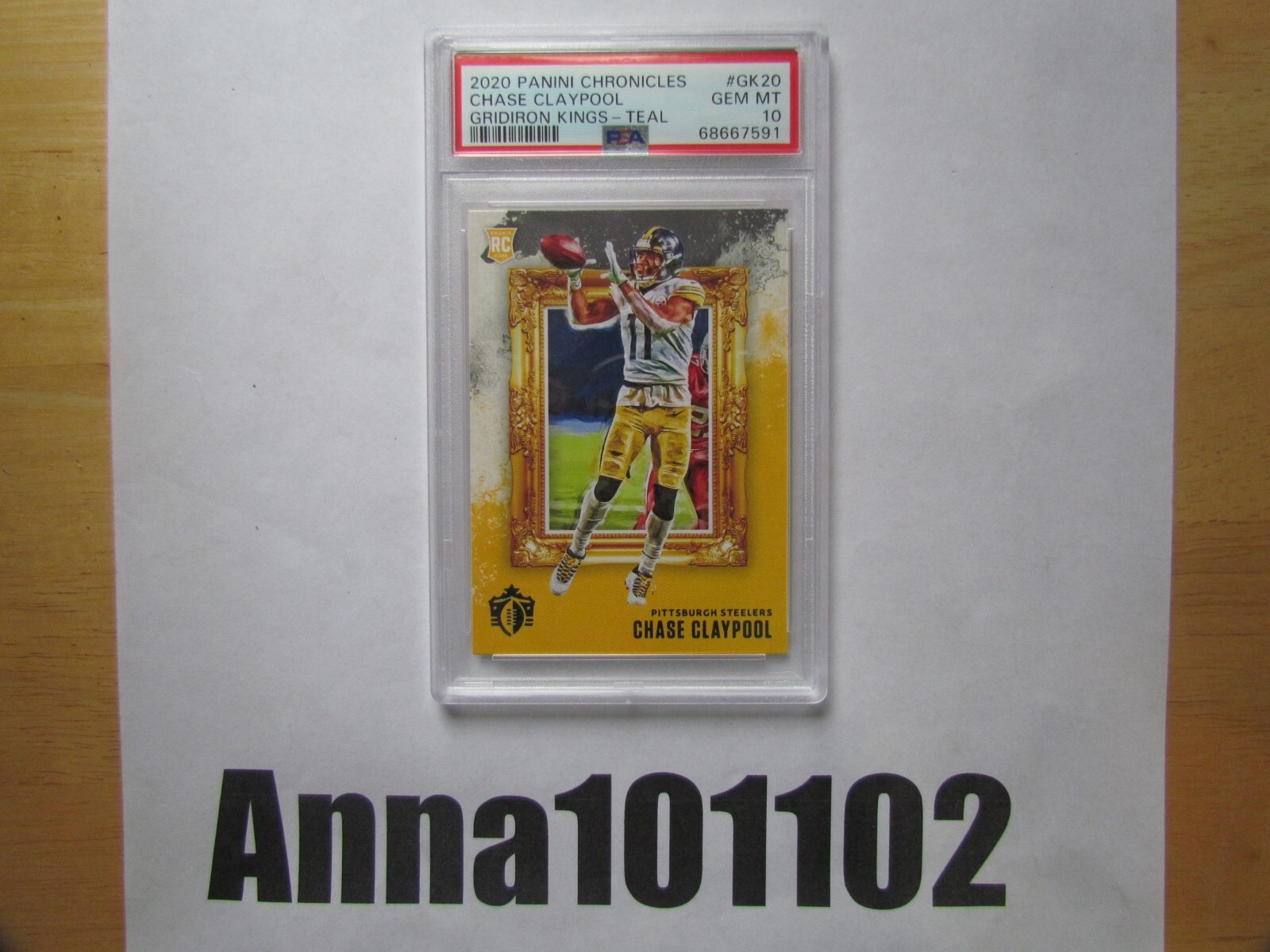 2020 Panini Chronicles Gridiron Kings Teal #GK20 Chase Claypool RC Rookie PSA 10