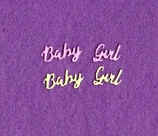 BABY GIRL  3 die cuts scrapbook cards