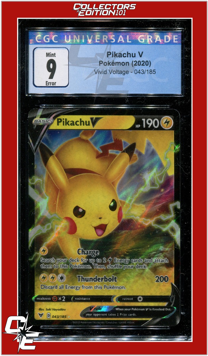 Vivid Voltage 43 Pikachu V CGC 9 - Additional Ink *ERROR* | eBay