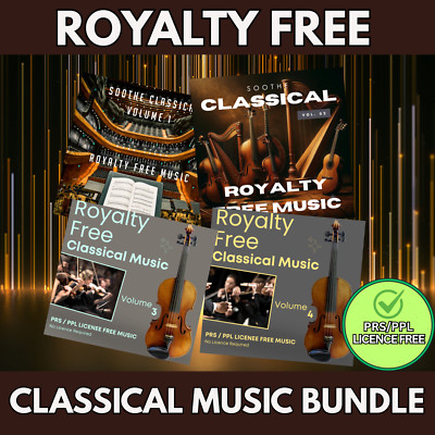 ROYALTY FREE CLASSIC MUSIC CD BUNDLE 4 CD PRS PPL LICENSE FREE MUSIC CD