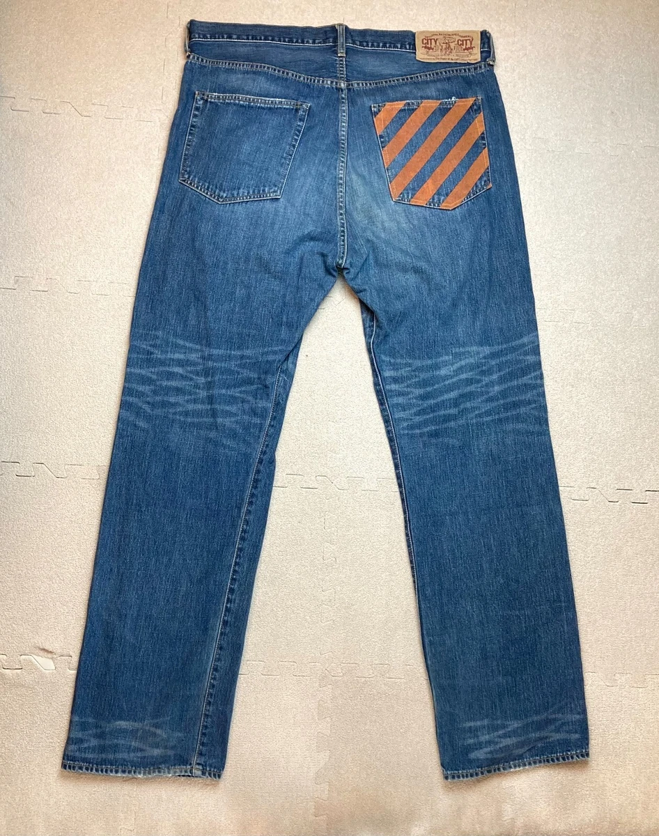 Bape Orange Milo Sad Face Logo Denim Indigo Size XL a bathing ape from japan
