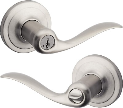 Kwikset Signature Series Tustin Satin Nickel Doorhandle Keyed Smartkey Microban