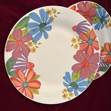 Set/3 Royal Norfolk ~Spring Fling~ 10 1/2” Dinner Plates, Daisy Flowers Colorful