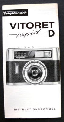 BEDIENUNGSANLEITUNG / INSTRUCTIONS FOR USE - VOIGTLÄNDER VITORET RAPID D - JUNI 1965