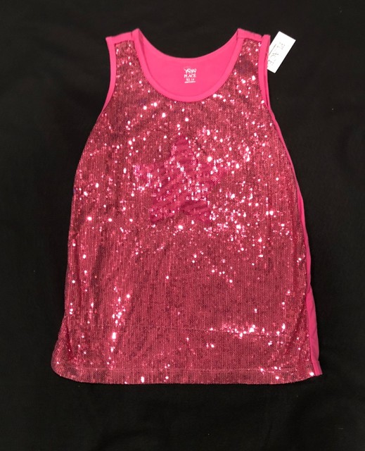 The Children's Place Pink Sequined Tank Top for Girls Size XL (14) New