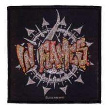 In Flames graffiti logo woven sew on patch, new
