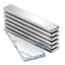 Strong Neodymium Bar Magnets with Double-Sided Adhesive 60 x 10 x 3 mm,Pack of 6