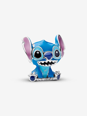 New Authentic Disney Pandora Bead Silver Enamel Charm Lilo Stitch 793815C01