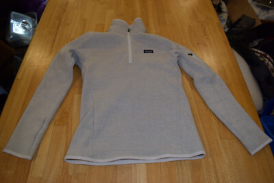 PATAGONIA Better Sweater 1/4 Zip Oatmeal Ivory Off White Cream Fleece WOMENS XS
