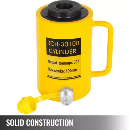 30T 100mm Stroke Hollow Plunger Hydraulic Cylinder Jack Pulling Ram Heavy Duty - Picture 3 of 12