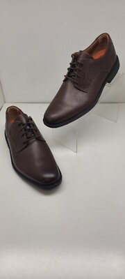 Clarks 1825 Shoes Brown Derby Oxfords Leather Men display picture 2
