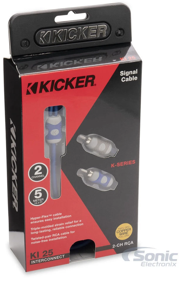 Kicker K-Series KI25 5-Meters, 2-Channel RCA Cables - Image 3 of 3