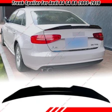 FOR 2009-2016 AUDI A4 B8 GLOSS BLACK PSM STYLE HIGHKICK DUCKBILL TRUNK SPOILER
