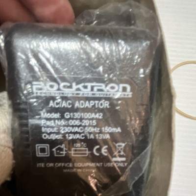 Rocktron AC/AC Adapter 13V EU Plug Black Model G130100A42 Barrel Connector