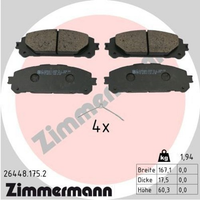 Zimmermann BremsbelÄGe Toyota Highlander GSU7 AXUH7 TXUA7 Rav Suzuki Across