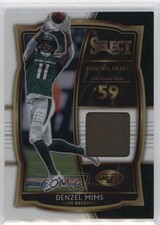 2020 Select Draft Selections Memorabilia White Prizm 22/75 Denzel Mims pe8