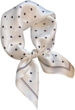100% Mulberry Silk Neck Scarf - 21"X21" Small Printed Square Neckerchief Scarves