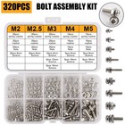 320Pcs Metric Machine Screws Bolts And Nuts Assortment Kit M2/M2.5/M3/M4/M5