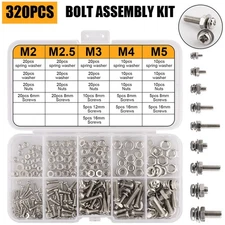 320Pcs Metric Machine Screws Bolts And Nuts Assortment Kit M2/M2.5/M3/M4/M5