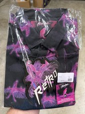 Retro Rifle Saws And Macaws 2XL XXL Button Down Hawaiian Black And Pink NEW
