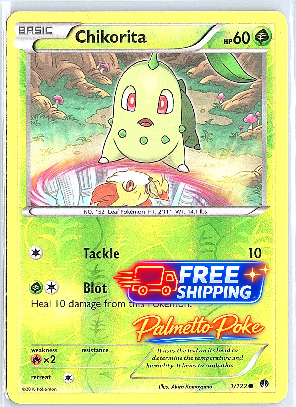 Chikorita Reverse Holo Common XY - BREAKpoint 1/122 LP