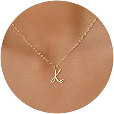 Initial Necklace for Women-14K Gold Plated Dainty Letter Necklaces Trendy Cute C