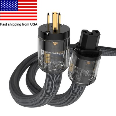 Audiophile power cable US 3-pin Plug  IEC-C15 connectors 10awg HIFI Power Cable