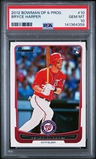 2012 Bowman Draft Bryce Harper #10 (RC) Rookie Card PSA 10. rookie card picture