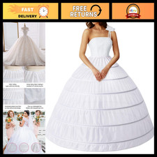 Women  s 6 Hoop Crinoline Petticoat Underskirt for Wedding Dress  Ball Gown