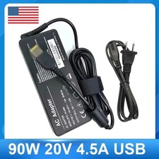 90/65W AC Adapter Charger for Lenovo Slim Tip Laptop Power Supply Cord watts