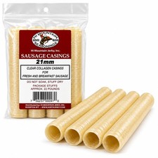 Seasonings 21 mm BREAKFAST SAUSAGE CASINGS Clear, Edible, Fresh Collagen ...
