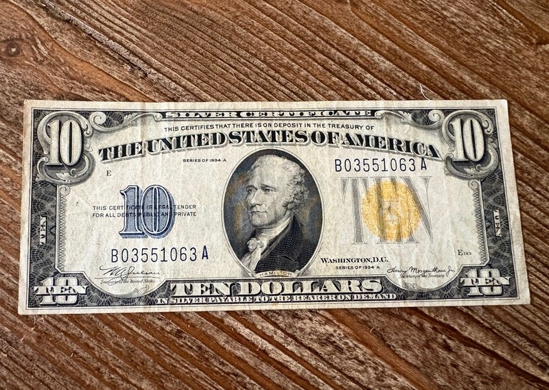 $10 1934 ( NORTH AFRICA ) Silver Certificate Note ** PAPERCURRENCY