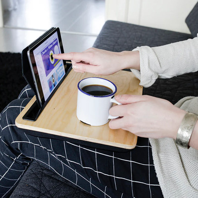 Holz Tablet Schoß Schreibtisch von Kikkerland Arbeiten von zu Hause Accessoire Neuheit Geschenk