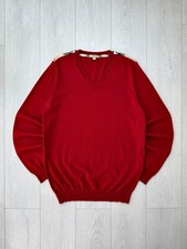 Burberry Brit V-Neck Sweater 100 Merino Wool Nova Check Men's Size L Luxury Y2K