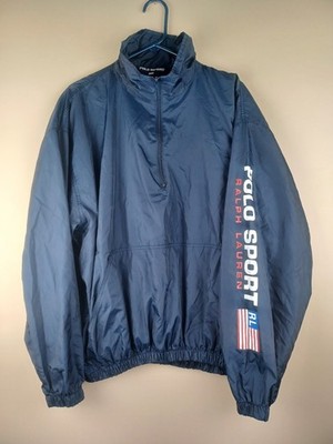 Polo Ralph Lauren ジャケット Vintage Polo Sport Ralph Lauren Spellout Flag Blue Jacket Pullover