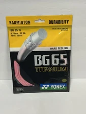 NEW - Yonex BG65 Titanium Pink Hard Feeling Badminton String 0.70 mm 33 FT