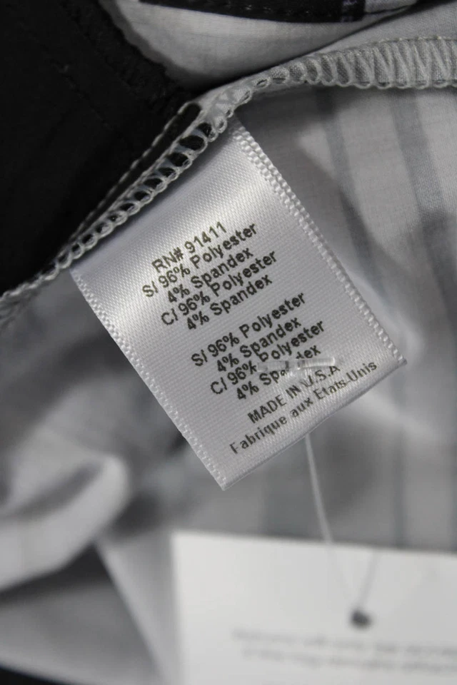 Pantalones cortos Clover Canyon para mujer con estampado floral a rayas blancos negros talla mediana Foto 4 de 4