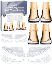 2 Pairs Foot Supination Correction Insoles, 3 Layers Adjustable Silicone Medi...