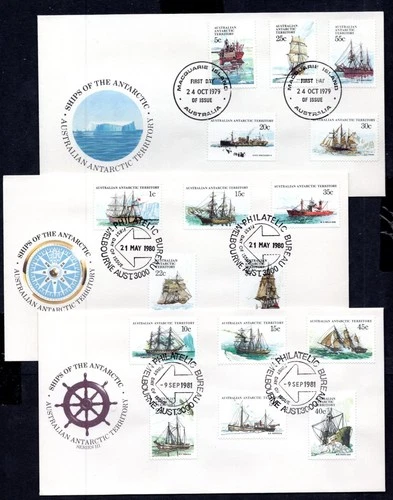 Australian Antarctic Territory - 1979-1981 Ships Series 1-3 First Day Cover