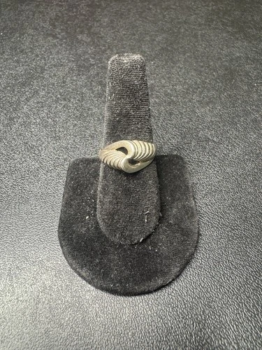 Vintage Southwest Sterling Silver Bypass Interlocking Braid Ring Size 8