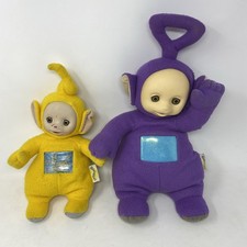 Vtg 1998 Teletubbies Set Of 2 Talking Tinky Winky Plush Playskool Laa Laa