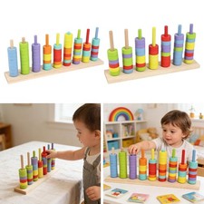 Wooden Color Sorting Stacking Toy Educational Toy Color Recognition Game