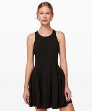 NWT Lululemon Court Crush Dress for Tennis - Black, size 6 LW1DHYS BLK