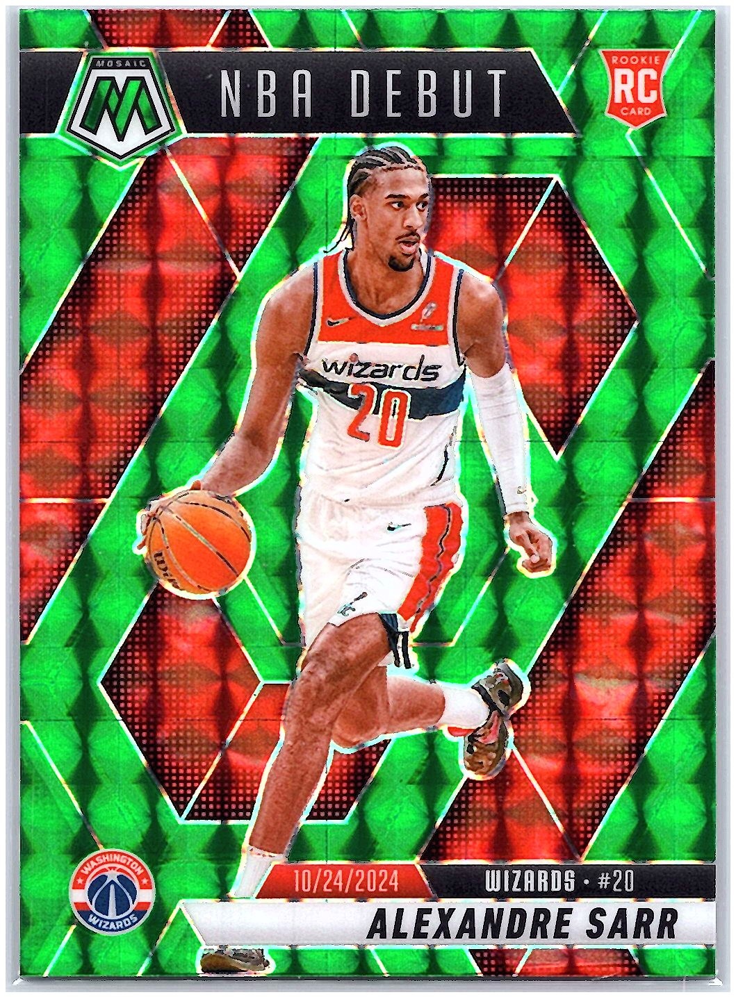 2024-25 Panini Mosaic #254 Alexandre Sarr Green Mosaic