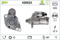Valeo Starter 1.1 KW FüR VW Polo 1.0 TSI Golf VII 1.4 Skoda Octavia III Combi