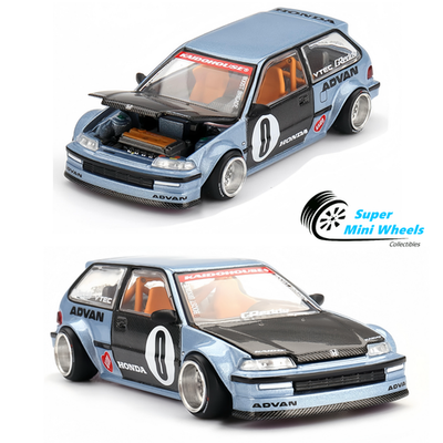 Kaido House 1:64 Honda Civic (EF) Kaido Roulette V1- Light Blue