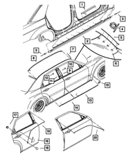 Genuine Mopar Rear Door Molding Left WG21DBMAC